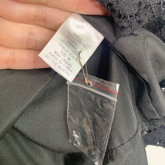 KAITLYN Black Eyelash‎ Lace Cap Sleeve Cut-Out Back Midi Dress Sz M - Picture 9 of 10